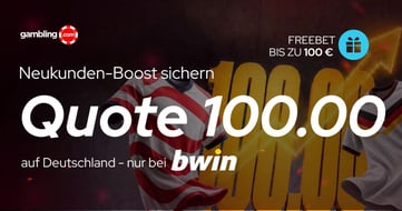 WM Neukunden-Boost sichern: Quote 100.00 auf Deutschland bei bwin